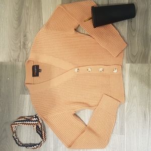 Cropped Knit Sweater  -  Mauve